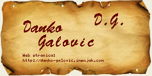 Danko Galović vizit kartica